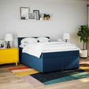 kontinentalseng med madras 140x190 cm stof blå