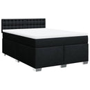 kontinentalseng med madras 140x190 cm stof sort