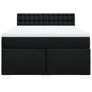 kontinentalseng med madras 140x190 cm stof sort