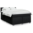 kontinentalseng med madras 140x190 cm stof sort