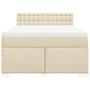 kontinentalseng med madras 140x190 cm stof cremefarvet