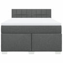 kontinentalseng med madras 160x200 cm stof mørkegrå