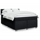 kontinentalseng med madras 160x200 cm stof sort