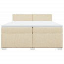 kontinentalseng med madras 200x200 cm stof cremefarvet