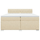 kontinentalseng med madras 200x200 cm stof cremefarvet