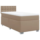 kontinentalseng 90x200 cm kunstlæder cappuccinofarvet