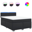 kontinentalseng 160x200 cm kunstlæder sort