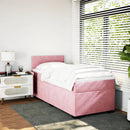 kontinentalseng med madras 90x190 cm fløjl pink