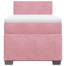 kontinentalseng med madras 90x190 cm fløjl pink