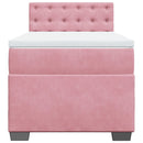 kontinentalseng med madras 90x190 cm fløjl pink