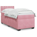 kontinentalseng med madras 90x190 cm fløjl pink