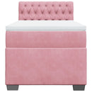 kontinentalseng med madras 90x190 cm fløjl pink