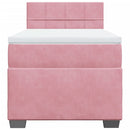 kontinentalseng med madras 90x190 cm fløjl pink
