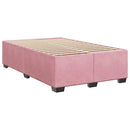kontinentalseng med madras 120x190 cm velour lyserød
