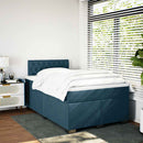 kontinentalseng med madras 120x190 cm velour blå