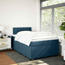 kontinentalseng med madras 120x190 cm velour blå