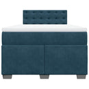 kontinentalseng med madras 120x190 cm velour blå