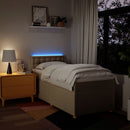 kontinentalseng med madras 80x200 cm stof cremefarvet