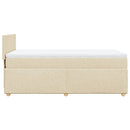 kontinentalseng med madras 90x190 cm stof cremefarvet