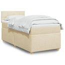 kontinentalseng med madras 90x190 cm stof cremefarvet