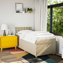 kontinentalseng med madras 90x190 cm stof cremefarvet