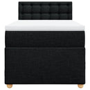 kontinentalseng med madras 90x200 cm stof sort