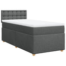 kontinentalseng med madras 100x200 cm stof mørkegrå