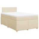 kontinentalseng med madras 120x190 cm stof cremefarvet
