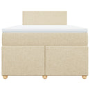 kontinentalseng med madras 120x190 cm stof cremefarvet