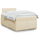 kontinentalseng med madras 120x190 cm stof cremefarvet