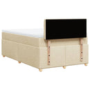 kontinentalseng med madras 120x190 cm stof cremefarvet