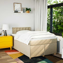 kontinentalseng med madras 120x190 cm stof cremefarvet