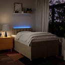 kontinentalseng med madras 120x190 cm stof cremefarvet