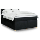 kontinentalseng med madras 140x190 cm stof sort