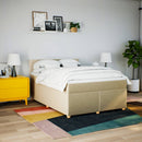 kontinentalseng med madras 140x190 cm stof cremefarvet