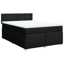 kontinentalseng med madras 140x200 cm stof sort