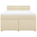 kontinentalseng med madras 160x200 cm stof cremefarvet
