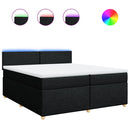 kontinentalseng med madras 200x200 cm stof sort