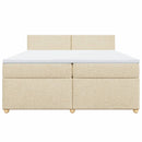 kontinentalseng med madras 200x200 cm stof cremefarvet