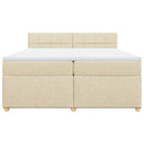 kontinentalseng med madras 200x200 cm stof cremefarvet