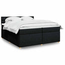 kontinentalseng med madras 200x200 cm stof sort