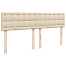 kontinentalseng med madras 200x200 cm stof cremefarvet