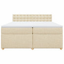 kontinentalseng med madras 200x200 cm stof cremefarvet