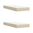 kontinentalseng med madras 200x200 cm stof cremefarvet