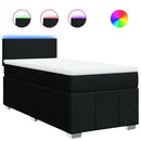 kontinentalseng med madras 80x200 cm stof sort