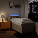 kontinentalseng med madras 80x200 cm stof cremefarvet