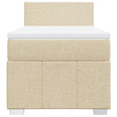 kontinentalseng med madras 90x190 cm stof cremefarvet