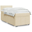 kontinentalseng med madras 90x190 cm stof cremefarvet
