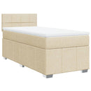 kontinentalseng med madras 90x190 cm stof cremefarvet