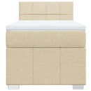 kontinentalseng med madras 90x190 cm stof cremefarvet